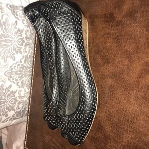 Black Open Toe Wedge